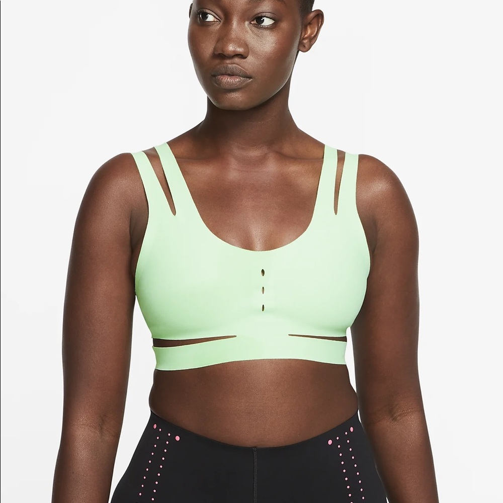 Lime green Nike sports bra